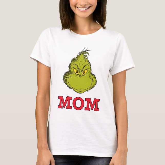 Grinch Red and Green Snowflake Birthday Mom T-Shirt (Front)