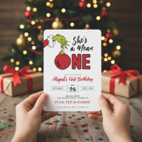 Grinch She's a Mean One 1st Birthday