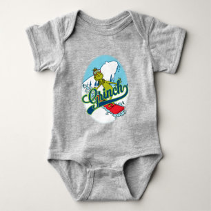 Grinch Snowboarding Baby Bodysuit