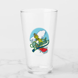 Grinch Snowboarding Glass