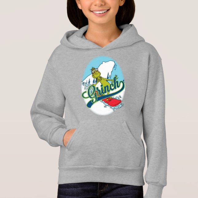 Grinch Snowboarding Hoodie (Front)
