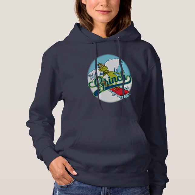 Grinch Snowboarding Hoodie (Front)