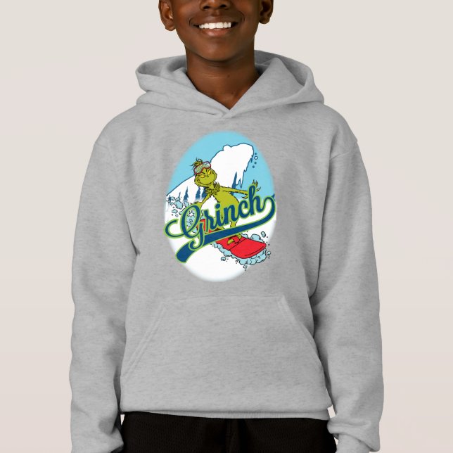 Grinch Snowboarding Hoodie (Front)