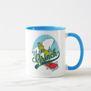 Grinch Snowboarding Mug