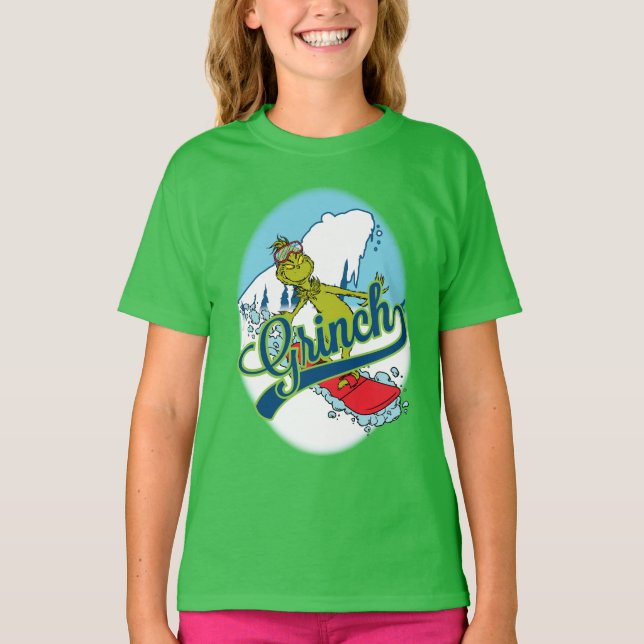 Grinch Snowboarding T-Shirt (Front)