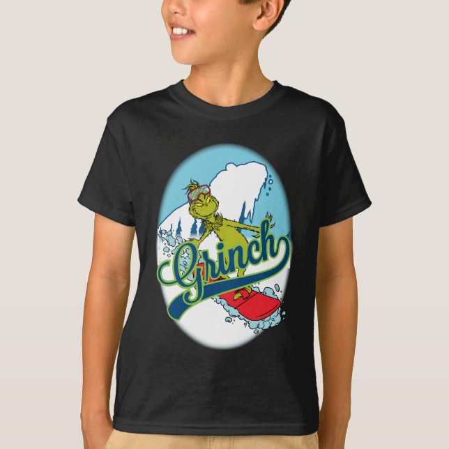 Grinch Snowboarding T-Shirt (Front)