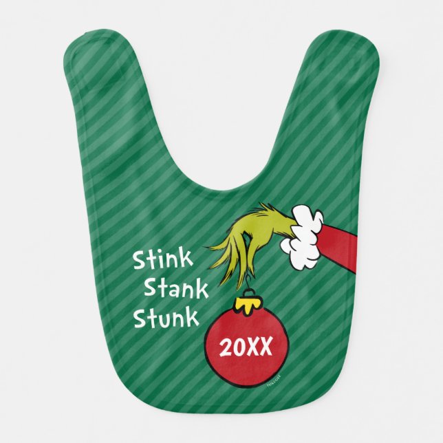 Grinch | Stink Stank Stunk Baby Bib (Front)