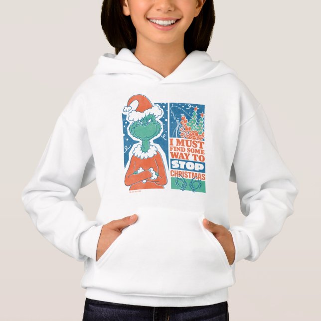 Grinch | Stop Christmas Vintage Graphic Hoodie (Front)