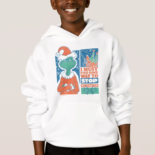Grinch | Stop Christmas Vintage Graphic Hoodie (Front)