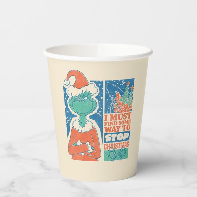 Grinch | Stop Christmas Vintage Graphic Paper Cups (Left)