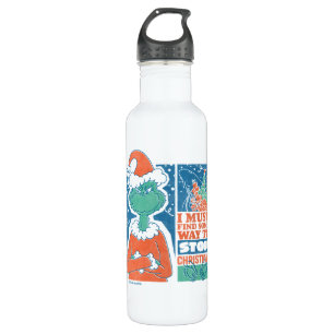 Grinch Stop Christmas Vintage Graphic Stainless Steel Water Bottle