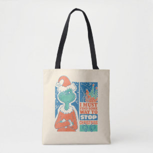 Grinch Stop Christmas Vintage Graphic Tote Bag