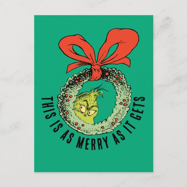 Grinch | This Is As Merry As It Gets Holiday Postcard (Front)