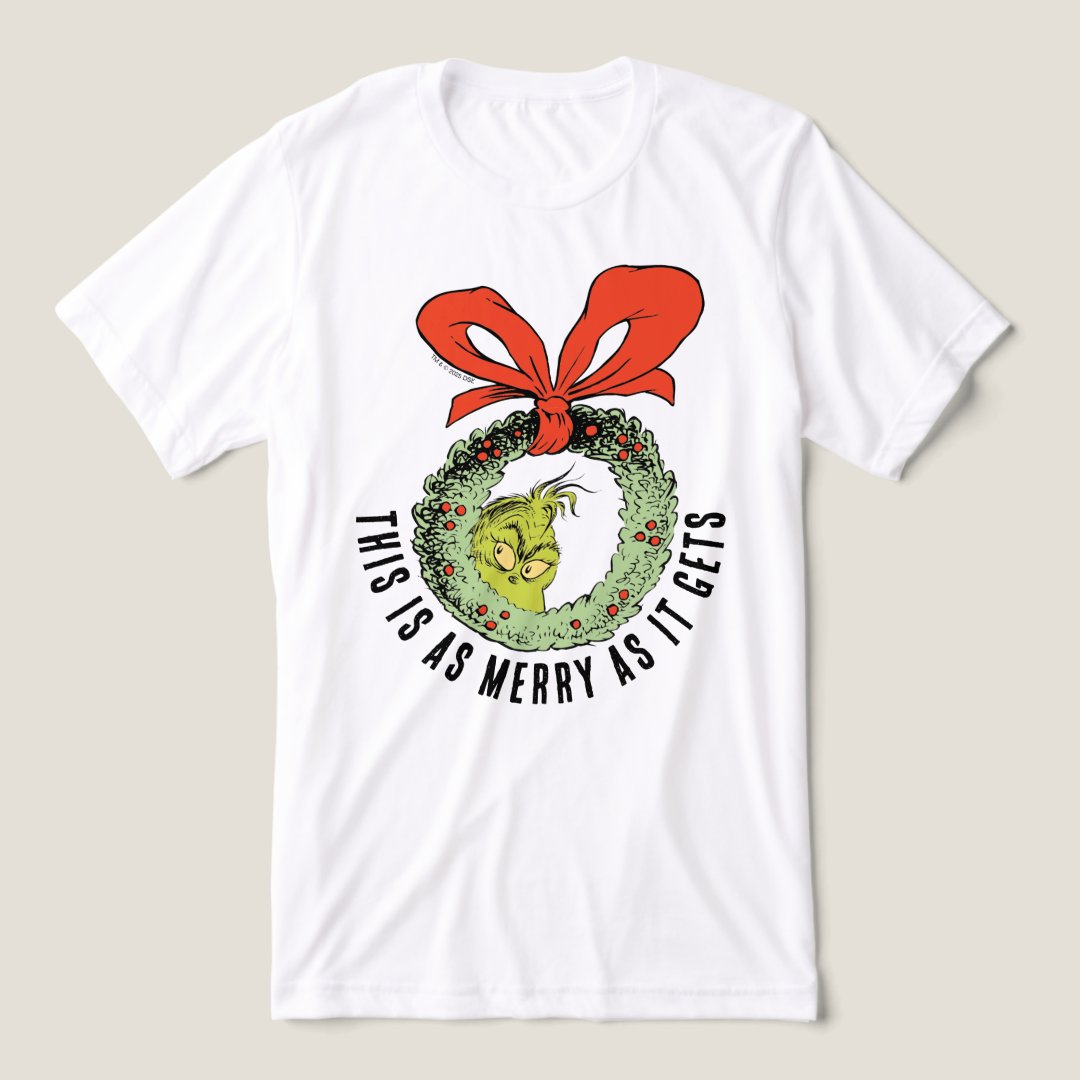 Grinch | This Is As Merry As It Gets Tri-Blend Shirt (Design Front)