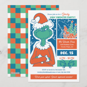 Grinch Ugly Sweater Holiday Party Card