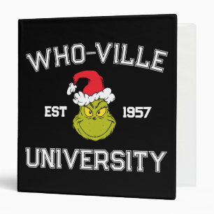 Grinch   Who-ville University Est 1957 3 Ring Binder