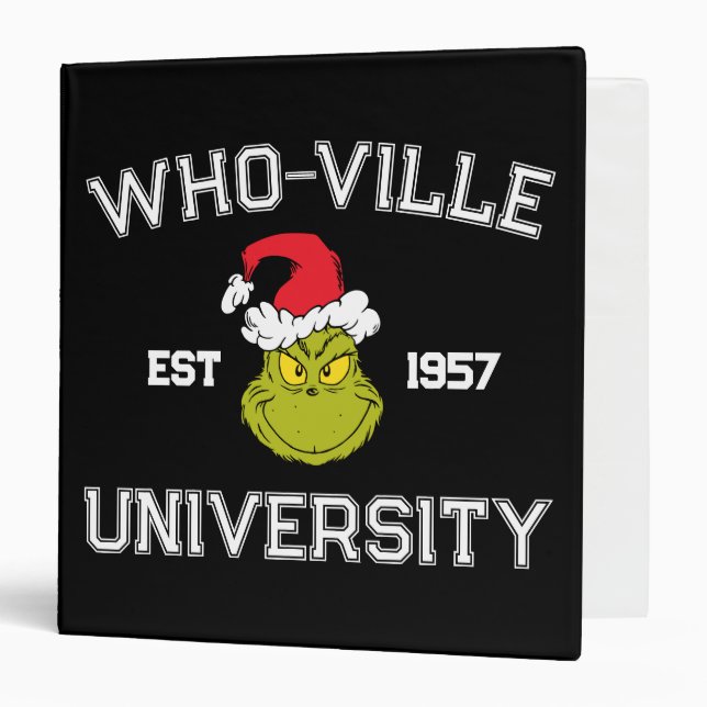 Grinch | Who-ville University Est 1957 3 Ring Binder (Front/Inside)