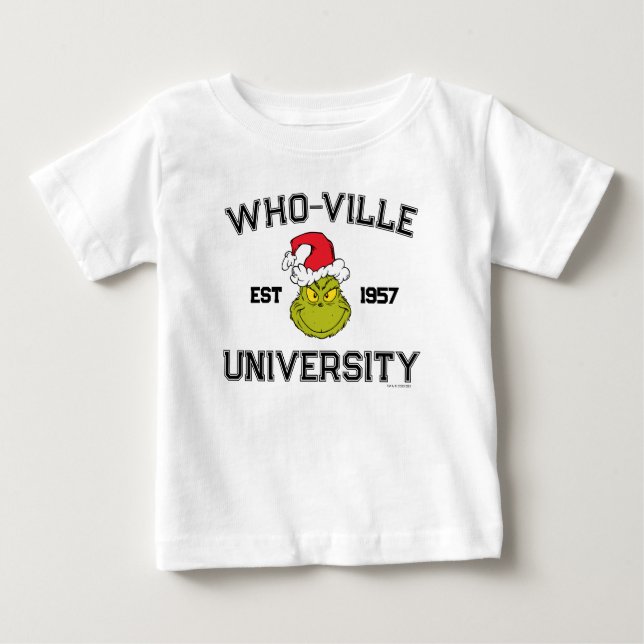 Grinch | Who-ville University Est 1957 Baby T-Shirt (Front)