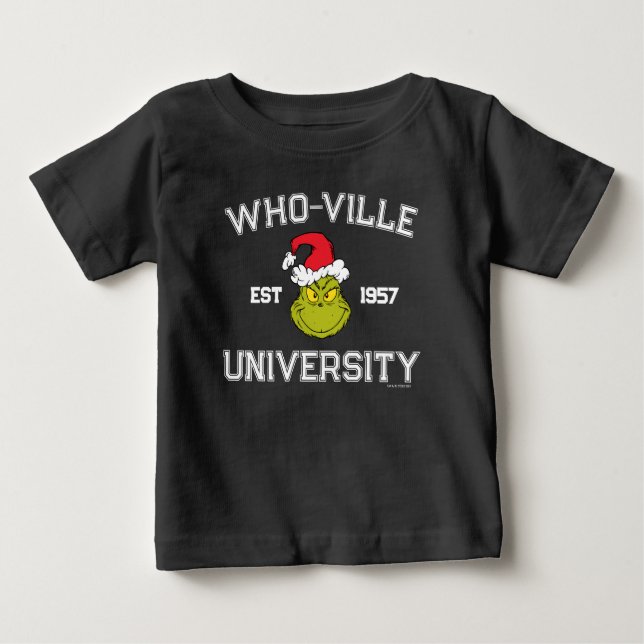 Grinch | Who-ville University Est 1957 Baby T-Shirt (Front)