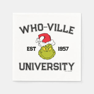 Grinch Who-ville University Est 1957 Napkins