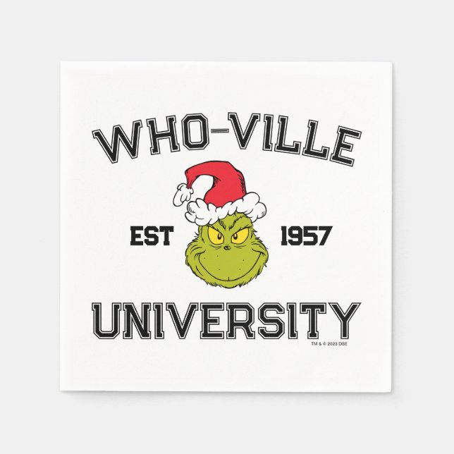 Grinch | Who-ville University Est 1957 Napkins (Front)