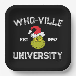 Grinch   Who-ville University Est 1957 Paper Plates