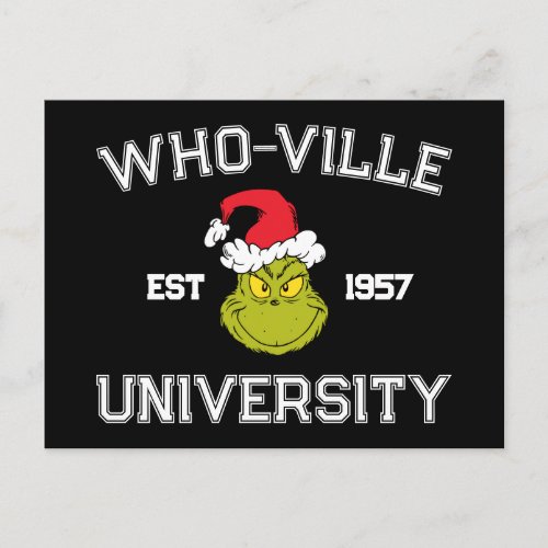 Grinch  Who_ville University Est 1957 Postcard