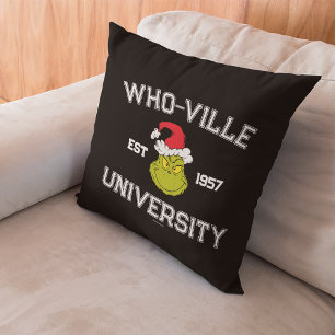 Grinch Who-ville University Est 1957 Throw Pillow