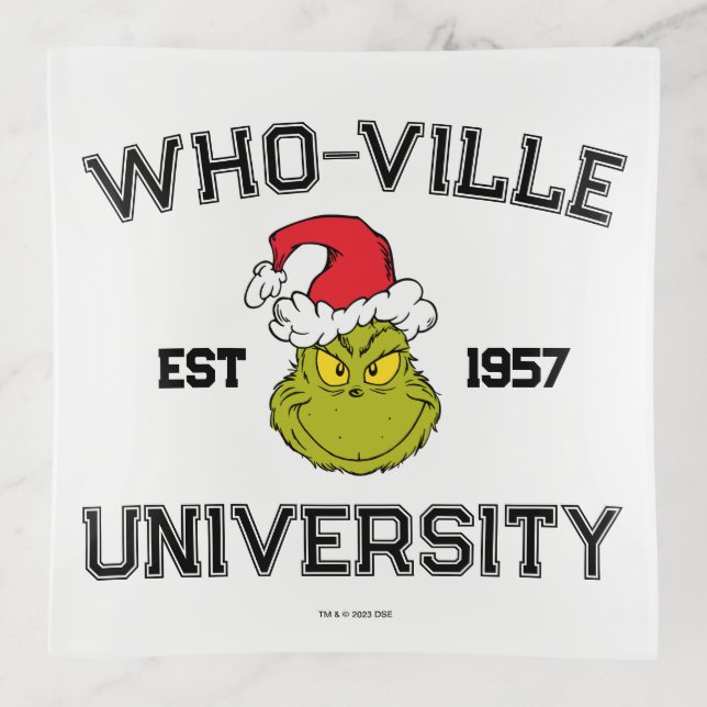 Grinch | Who-ville University Est 1957 Trinket Tray (Front)
