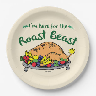 Grinch Whoville I'm Here for the Roast Beast Paper Plates