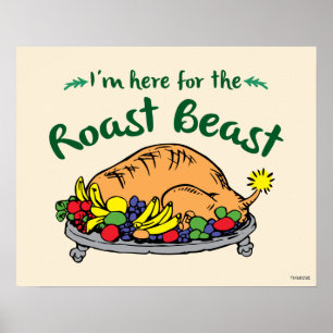 Grinch Whoville   I'm Here for the Roast Beast Poster