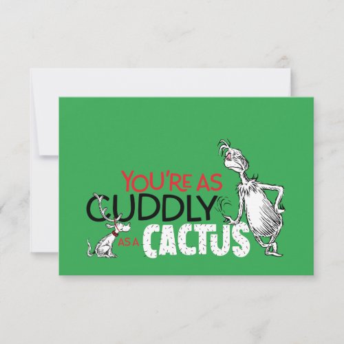 Grinch  Youre as Cuddly as a Cactus Quote Card