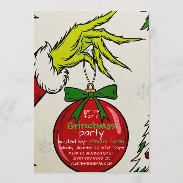 Grinchmas Party  Invitation (Front)