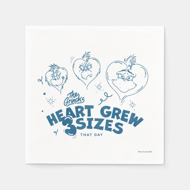 Grinch's Heart Grew 3 Sizes Napkins (Front)