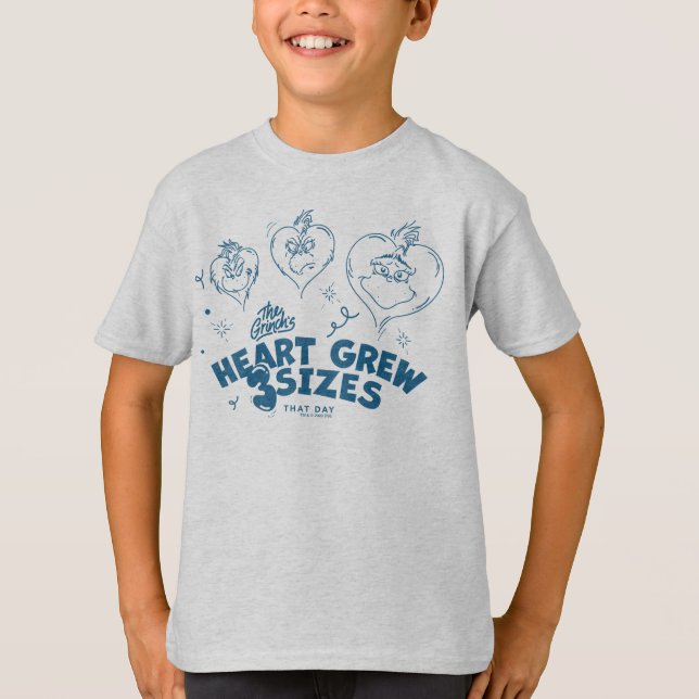 Grinch's Heart Grew 3 Sizes T-Shirt (Front)