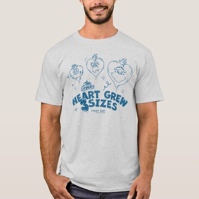 Grinch's Heart Grew 3 Sizes T-Shirt (Front)