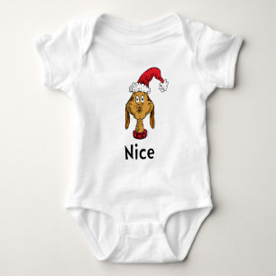 Grinch's Max   Santa Claus Hat Baby Bodysuit