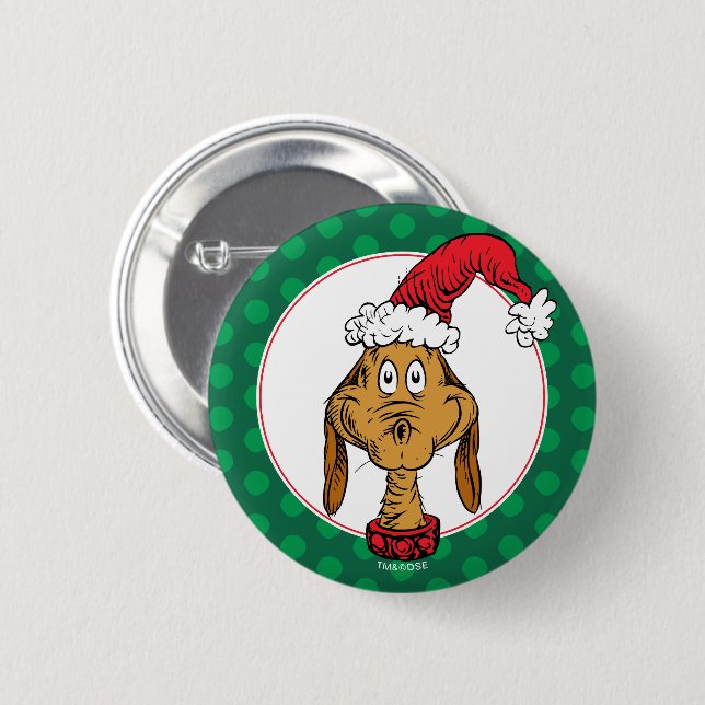 Grinch's Max | Santa Claus Hat Button (Front & Back)