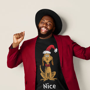 Grinch's Max   Santa Claus Hat Tri-Blend Shirt