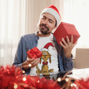 Grinch's Max   Santa Claus Hat Tri-Blend Shirt
