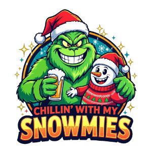 Grinchy Bigfoot chillin With My Snowmies Sweatshirt