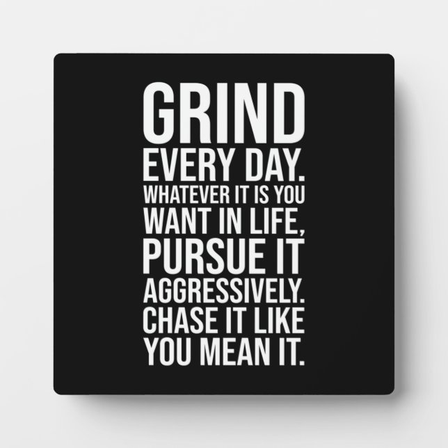 Grind Every Day - Motivational Plaque (Front)