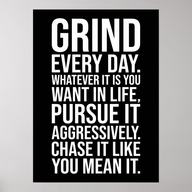 Grind Every Day - Motivational Poster (Front)