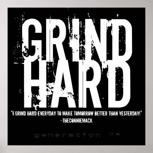 GRIND HARD Poster | Zazzle.com