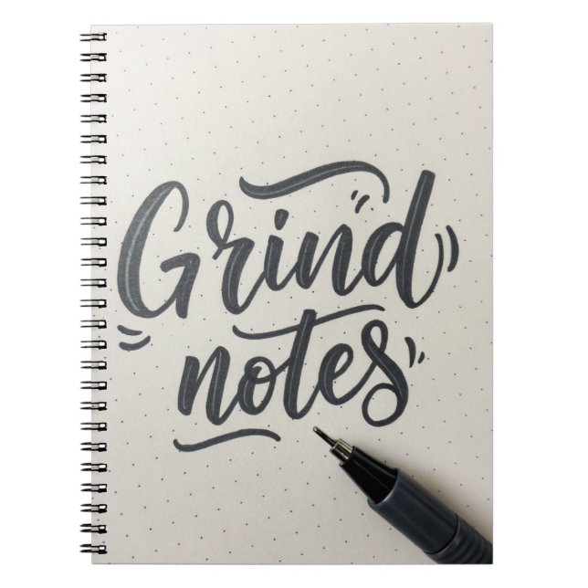 Grind Notes Journal – Handwritten Style Design (Front)
