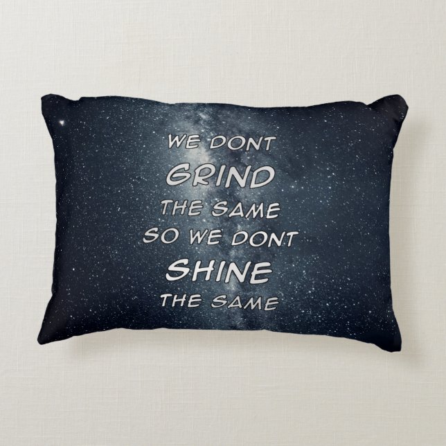 Grind & Shine Stars Motivational Inspiration Accent Pillow (Back)