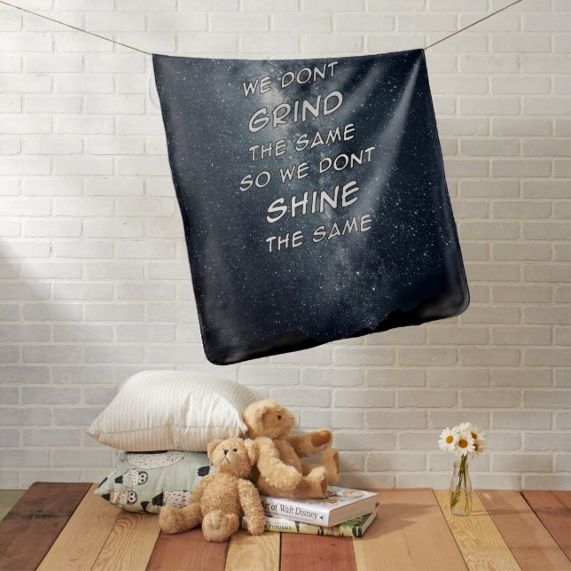 Grind & Shine Stars Motivational Inspiration Baby Blanket (In Situ)