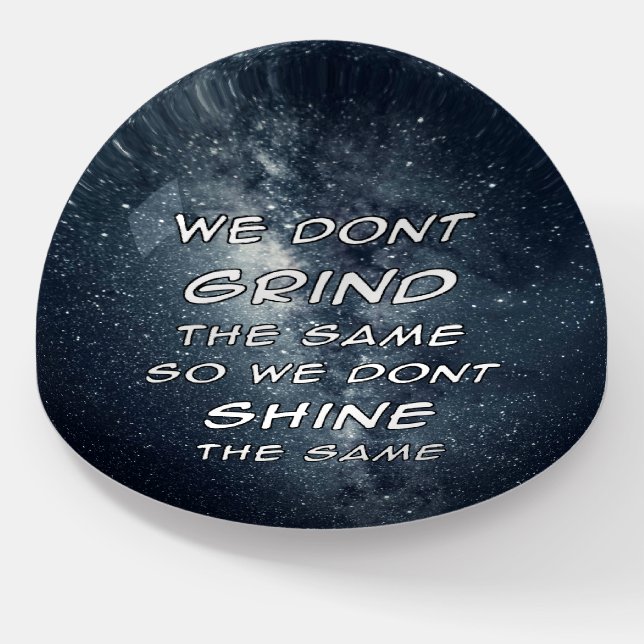 Grind & Shine Stars Motivational Inspiration Paperweight (Angled)