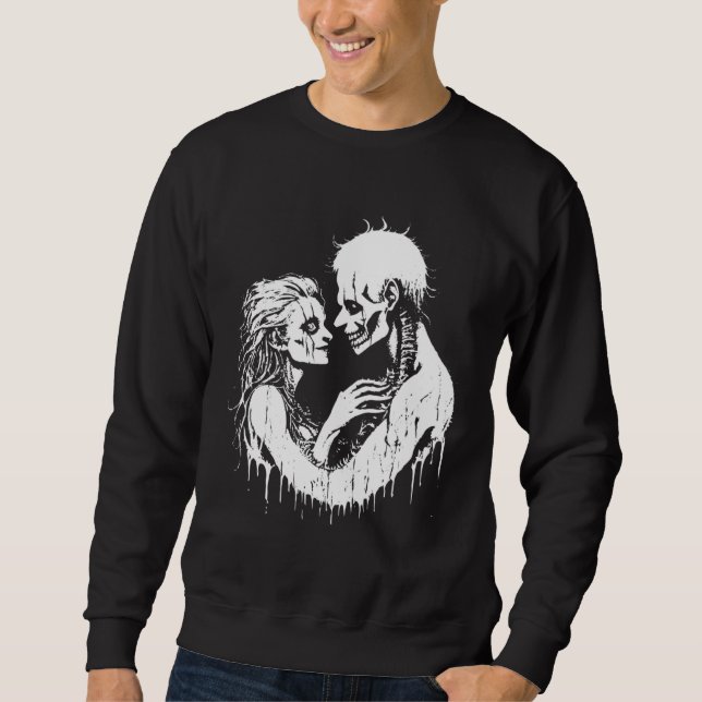 Grindcore Occult Horror Couple Death Metal Thrash  Sweatshirt (Front)