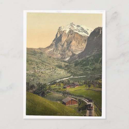 Grindelwald and Mount Wetterhorn Bernese Oberland Postcard
